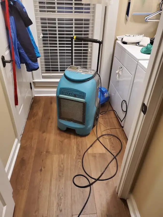 Commercial dehumidifier deployed for Flood Damage Cleanup in Hampton
