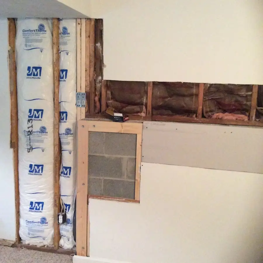 Wall insulation replacement during Structural Drying in Hampton